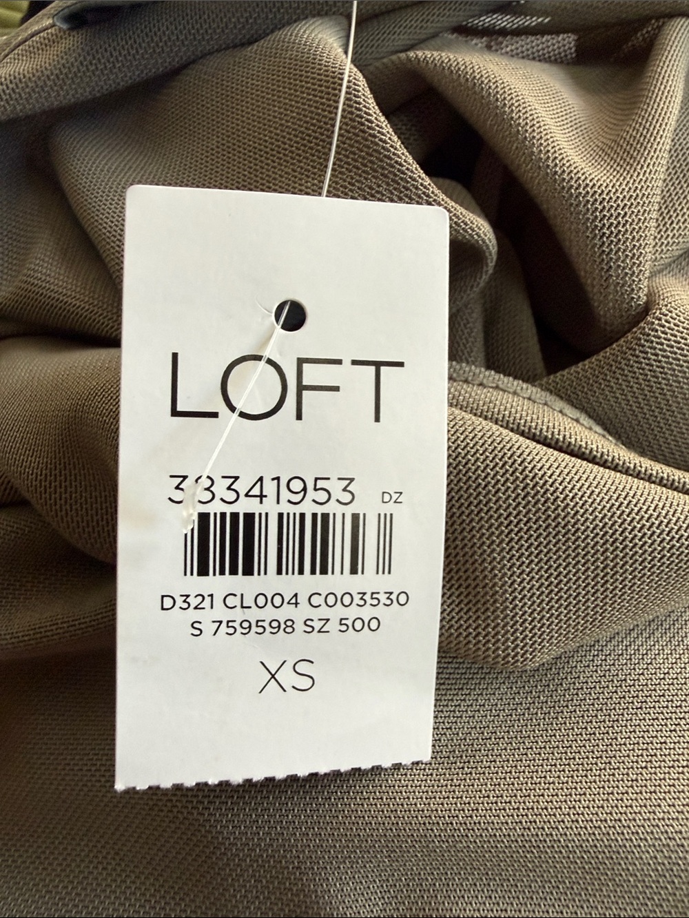 LOFT Sheer Sleeve Olive Green Women’s Top COOL SAGE - Picture 5 of 5